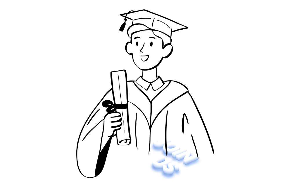 a student holding degree