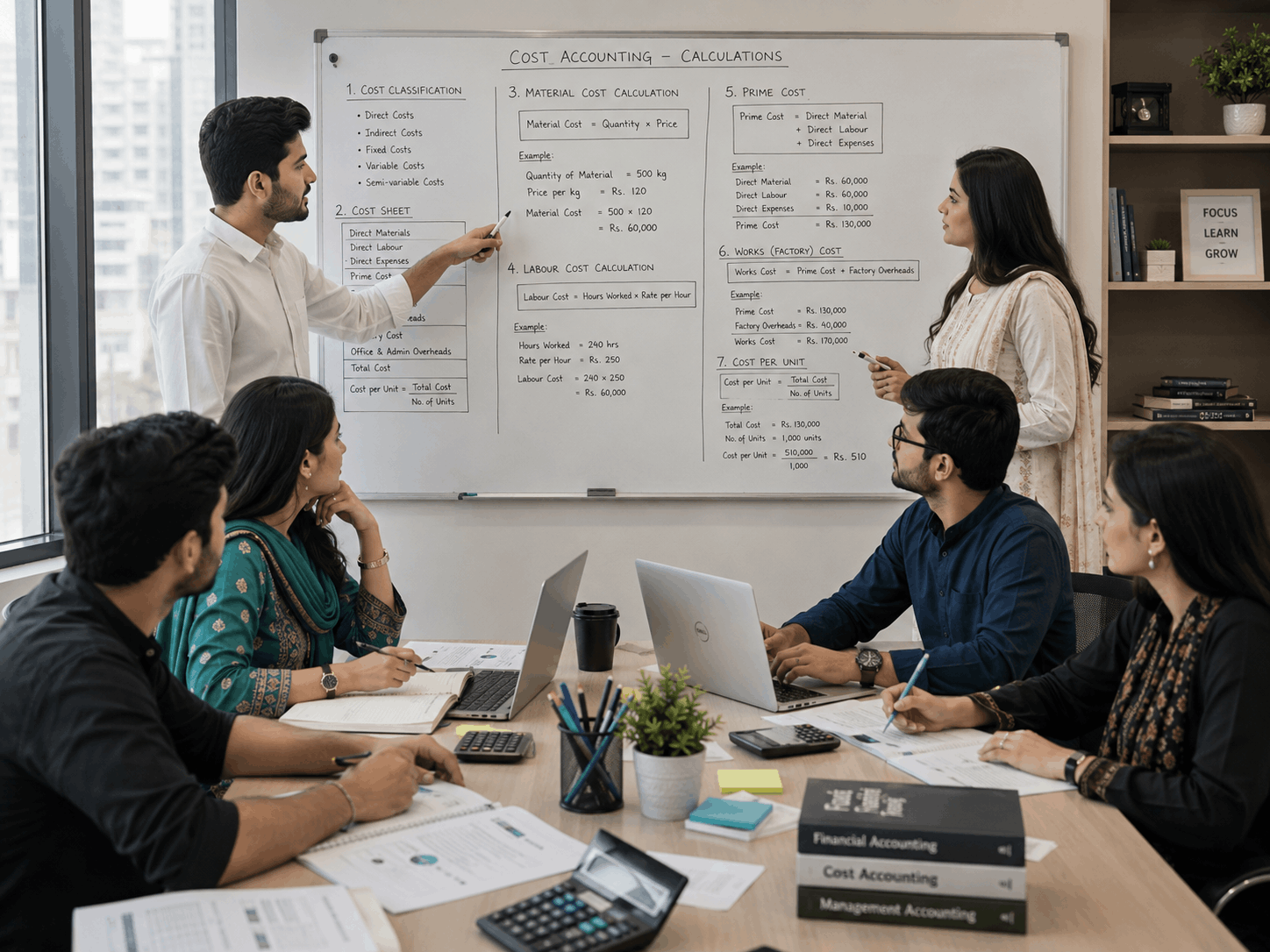 Pakistani student's studying accounting